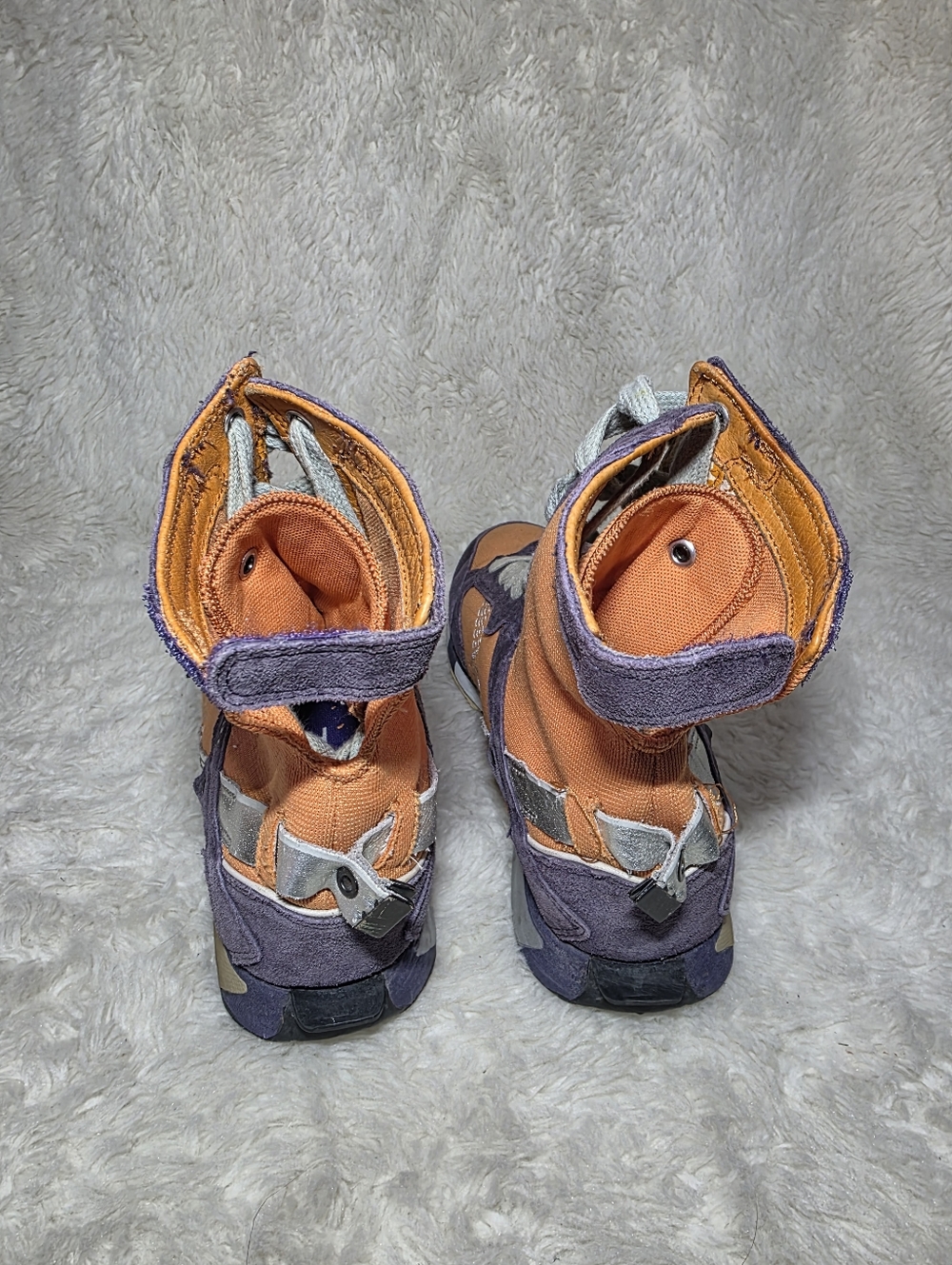 2003 Diesel Kadette Y2K High Top Sneakers Orange Purple Women’s 6 Vintage - Picture 8 of 10